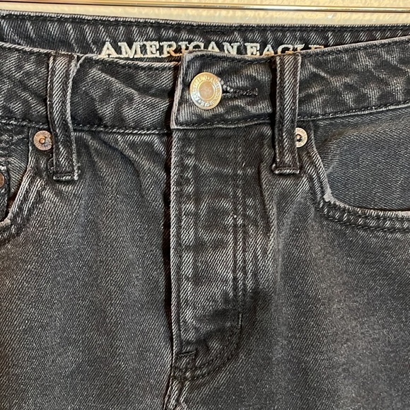 AMERICAN Eagle Outfitters Black Frayed Hem Mini Jean Skirt - Picture 4 of 16